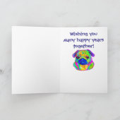 Herzlichen Glückwunsch Neuer Mops in Colors Karte (Innenseite)