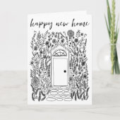 Herzlichen Glückwunsch Neues Haus Garten Tür nach Karte (Vorderseite)