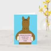 Herzlichen Glückwunsch Neues Pferd Karte (Gelbe Blume)