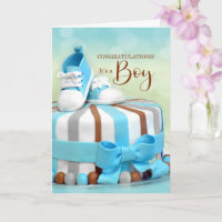 Herzlichen Glückwunsch New Baby Boy in Blau und Br