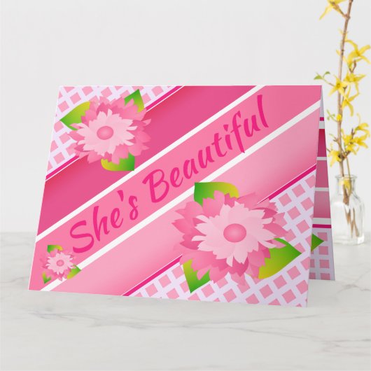 Herzlichen Glückwunsch New Baby Karte (Gelbe Blume)