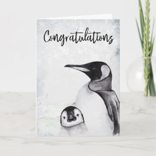 Herzlichen Glückwunsch New Baby Mama Penguin Winte Karte