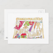 Herzlichen Glückwunsch - New Baby. Postkarte (Vorne/Hinten)