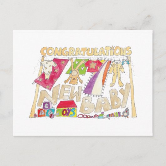 Herzlichen Glückwunsch - New Baby. Postkarte (Vorderseite)