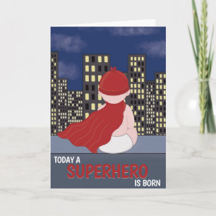 Herzlichen Glückwunsch New Baby Superhero Geboren Karte