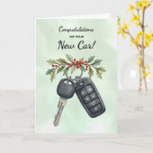 Herzlichen Glückwunsch New Car Christmas Holries Karte (Gelbe Blume)