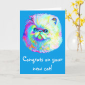 Herzlichen Glückwunsch New Cat in Colors Karte (Gelbe Blume)