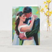 Herzlichen Glückwunsch Newlyweds | Aquarellkunst Karte (Gelbe Blume)