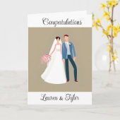 Herzlichen Glückwunsch Newlyweds | PERSONALISIERT Karte (Gelbe Blume)