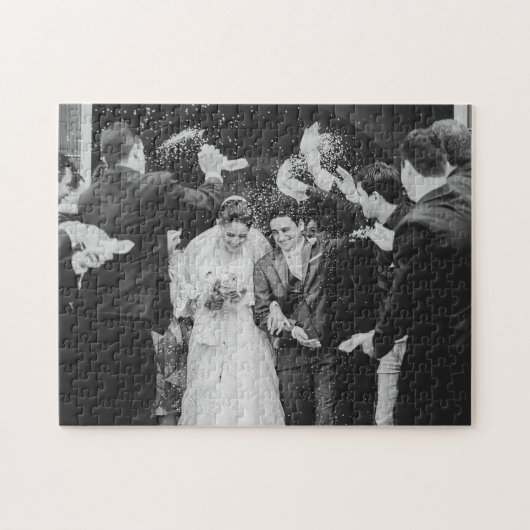 Herzlichen Glückwunsch Newlyweds Wedding Foto Puzzle (Horizontal)