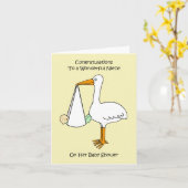 Herzlichen Glückwunsch Nichte zur Babyparty Karte (Gelbe Blume)