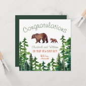 Herzlichen Glückwunsch Niedlich Mama und Baby Bear Karte (Vorderseite/Rückseite Beispiel)