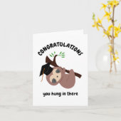 Herzlichen Glückwunsch Niedlich Sloth Abschluss Ka Karte (Gelbe Blume)