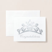 Herzlichen Glückwunsch Note Card Pageant Crown Folienkarte (Vorderseite mit Umschlag)