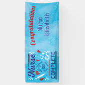Herzlichen Glückwunsch Nurse Abschluss Blue Modern Banner (Vertikal)