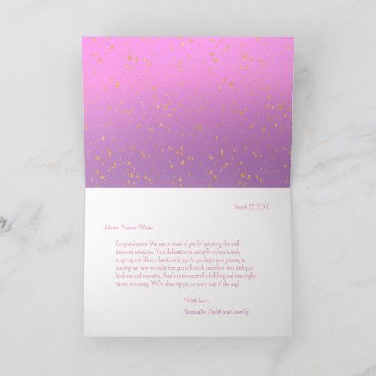 Herzlichen Glückwunsch Nurse Abschluss Card Karte (Innenseite)