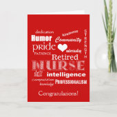 Herzlichen Glückwunsch Nurse Retirement Red Karte (Vorderseite)