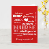 Herzlichen Glückwunsch Nurse Retirement Red Karte (Gelbe Blume)