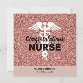 Herzlichen Glückwunsch Nurse Rose Gold Glitzer Abs Karte