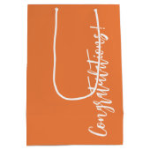 Herzlichen Glückwunsch Orange Mittlere Geschenktüte (Rückseite)