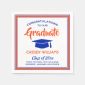 Herzlichen Glückwunsch Orange und Blue Modern Absc Serviette (Vorderseite)