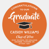 Herzlichen Glückwunsch Orange, White und Black Abs Runder Aufkleber (Vorderseite)