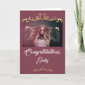 Herzlichen Glückwunsch Ornament Foto Abschluss Karte (Vorderseite)