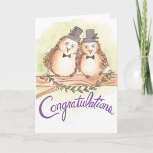 Herzlichen Glückwunsch Owls für die Hochzeit von G Karte