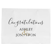 Herzlichen Glückwunsch Paare Name Hochzeit Große Geschenktüte (Rückseite)