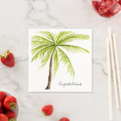 Herzlichen Glückwunsch Palm Tree Custom Island Bea Serviette (Beispiel)
