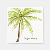 Herzlichen Glückwunsch Palm Tree Custom Island Bea Serviette (Vorderseite)