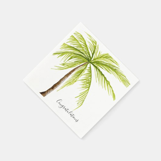 Herzlichen Glückwunsch Palm Tree Custom Island Bea Serviette (Ecke)