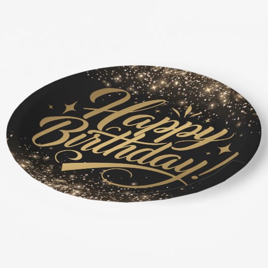 Herzlichen Glückwunsch Pappteller (Schrägansicht)