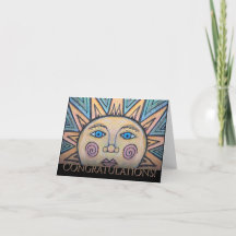 Herzlichen Glückwunsch Peace Sun Card