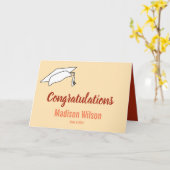 Herzlichen Glückwunsch Peach Coral und Scarlet Abs Karte (Gelbe Blume)