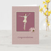 Herzlichen Glückwunsch, Performance, Ballerina auf Karte (Gelbe Blume)