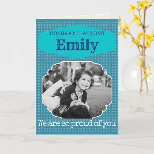 Herzlichen Glückwunsch Personalisiert Abschluss Ca Karte (Gelbe Blume)