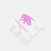 Herzlichen Glückwunsch Pink Cap Abschluss Serviette (Ecke)