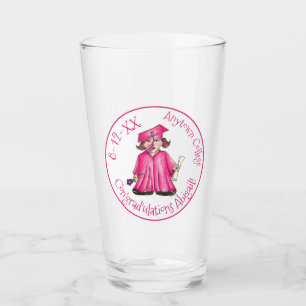 Herzlichen Glückwunsch Pink Girl Uni-Abschluss Par Glas