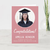 Herzlichen Glückwunsch Pink Graduate 2 Foto Abschl Karte (Vorderseite)