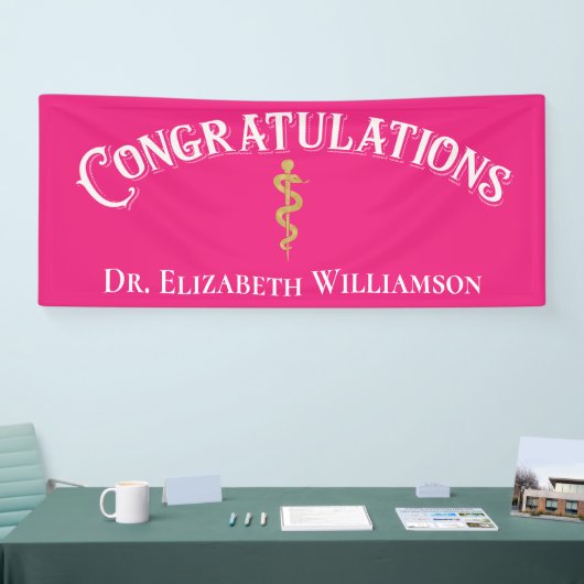 Herzlichen Glückwunsch Pink Nurse Doctor Medical B Banner (Messe)