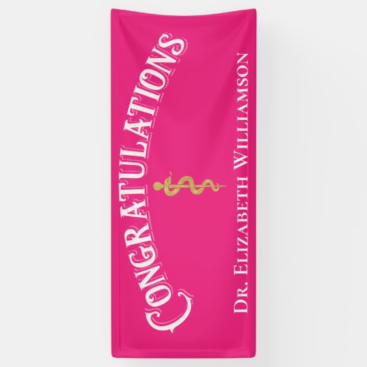 Herzlichen Glückwunsch Pink Nurse Doctor Medical B Banner (Vertikal)