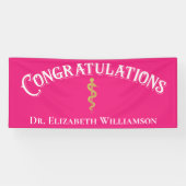 Herzlichen Glückwunsch Pink Nurse Doctor Medical B Banner (Horizontal)