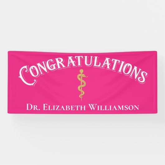 Herzlichen Glückwunsch Pink Nurse Doctor Medical B Banner (Horizontal)