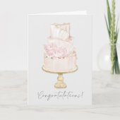 Herzlichen Glückwunsch Pink Peony Wedding Cake Karte (Vorderseite)