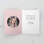 Herzlichen Glückwunsch Pink Rokoko Abschluss Fotok Karte (Innenseite)