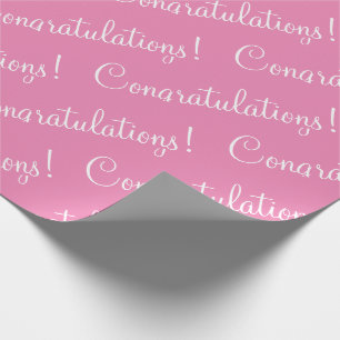 Herzlichen Glückwunsch Pink Script Wedding Baby Du Geschenkpapier