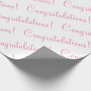 Herzlichen Glückwunsch Pink Script Wedding Baby Du Geschenkpapier