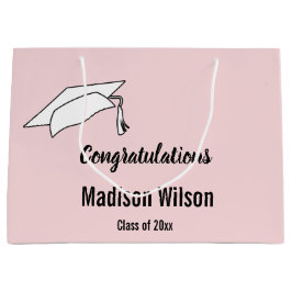 Herzlichen Glückwunsch Pink und Schwarzer Abschlus Große Geschenktüte