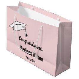 Herzlichen Glückwunsch Pink und Schwarzer Abschlus Große Geschenktüte